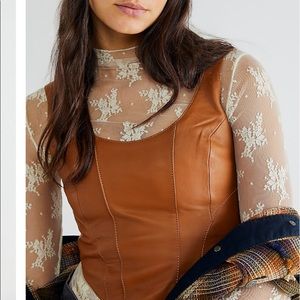 Free people Understated Leather Mustang Bustier
